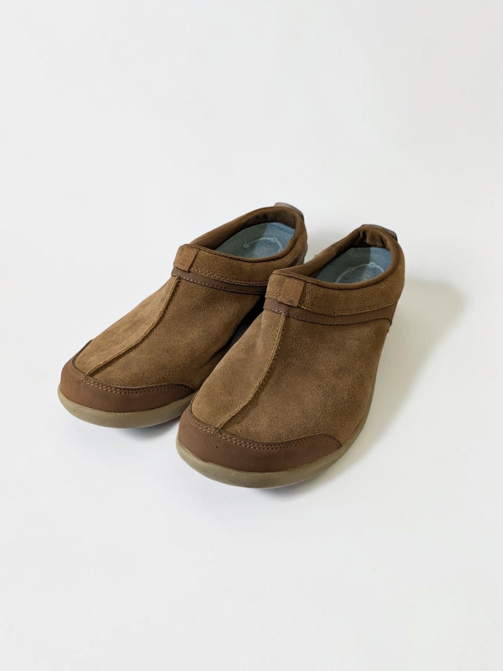 Easy Spirit Explore24 Brown Suede Slip On Mules Clogs Comfort Shoes Size 8.5